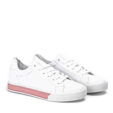 OUTLET Bílá - růžová sportovní obuv z ekologické kůže Elia - Obuv