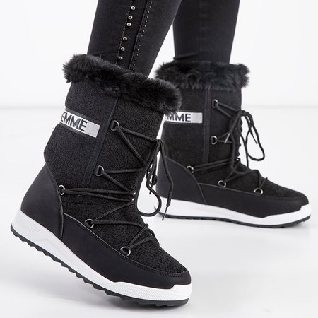 OUTLET Černé dámské zateplené sněhové boty Columbita - Footwear