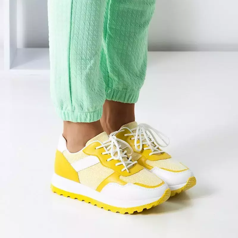 OUTLET Mayer bílá a žlutá dámská sportovní obuv - Obuv