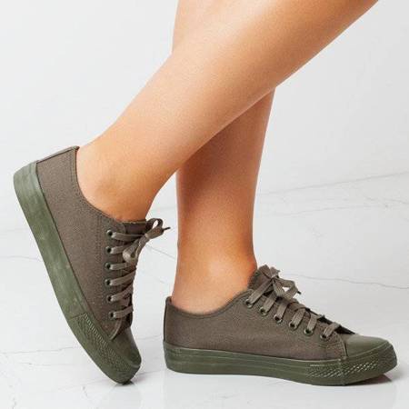 OUTLET Zelené dámské látkové tenisky Essien - obuv