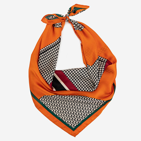 Oranžový dámský vzorovaný šátek - Doplňky