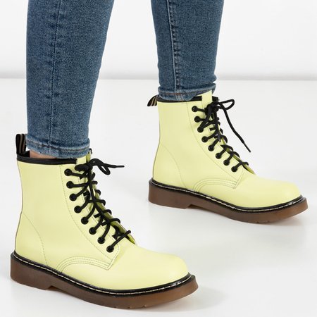 Ormella žluté dámské šněrovací boty - obuv