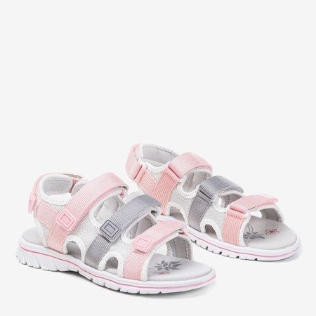 Růžové a šedé dětské sandály Belina - Obuv 1