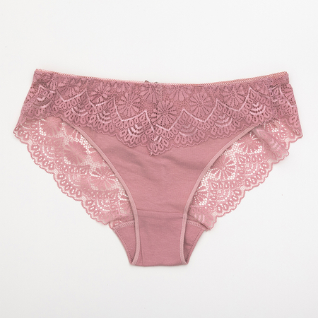 Růžové dámské kalhotky s krajkou - Spodní prádlo