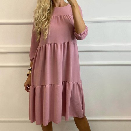 Růžové dámské midi šaty - Oblečení