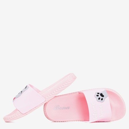 Růžové dámské pantofle s kočkou Cattus - obuv 1