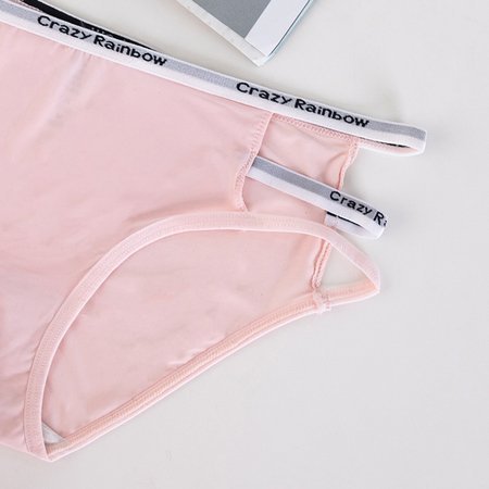 Růžové dámské slipy s nápisy - Spodní prádlo