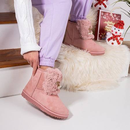 Růžové dámské sněhové boty s dekoracemi Iracema - obuv