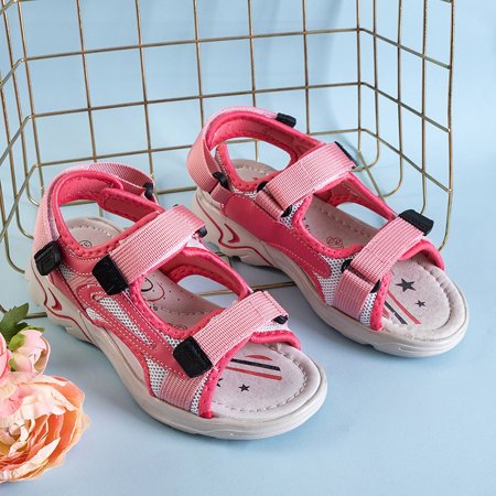 Růžové dětské sandály na suchý zip Bloccia - Boty