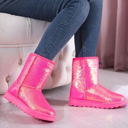 Růžové sladké mořské panny flitrové sněhové boty - Obuv