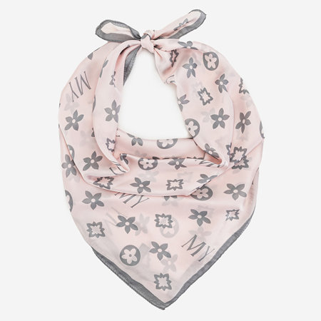 Růžový vzorovaný dámský šátek - Doplňky