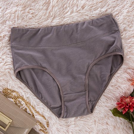 Šedé a fialové dámské kalhotky PLUS SIZE - Spodní prádlo