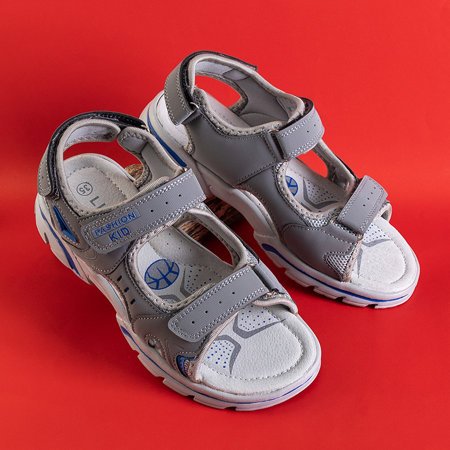 Šedé dětské sandály se suchým zipem - boty