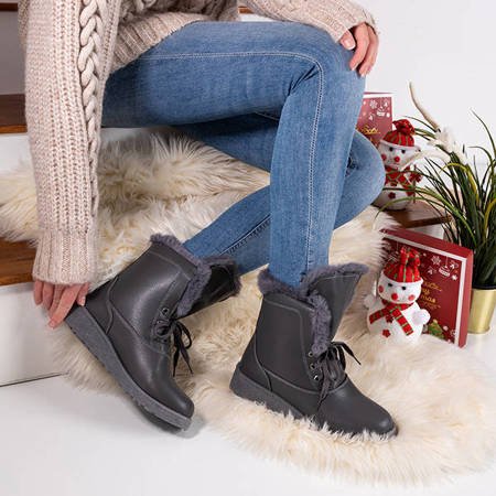 Šedé sněhové boty s kožešinou Cool Breeze - obuv