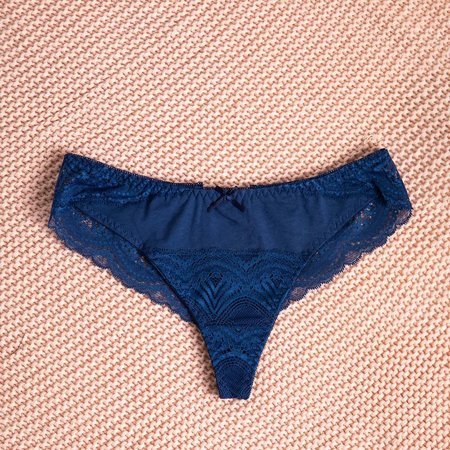 Tmavě modré krajkové tanga - Spodní prádlo