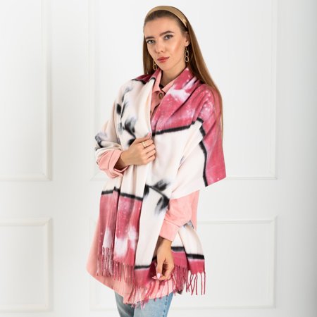 Tmavě růžový dámský šátek s květinovým motivem - Příslušenství