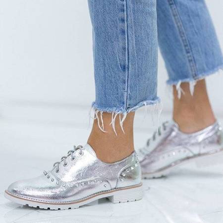 VÝPLET Stříbrné boty s cvočky Anastie- Boty