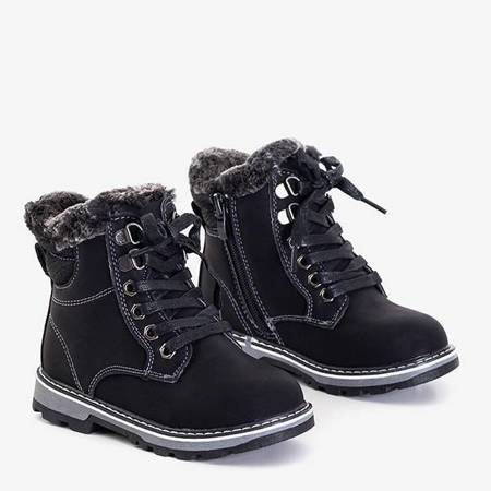 VÝPRODEJ Černé chlapecké teplé boty Vadik - Obuv