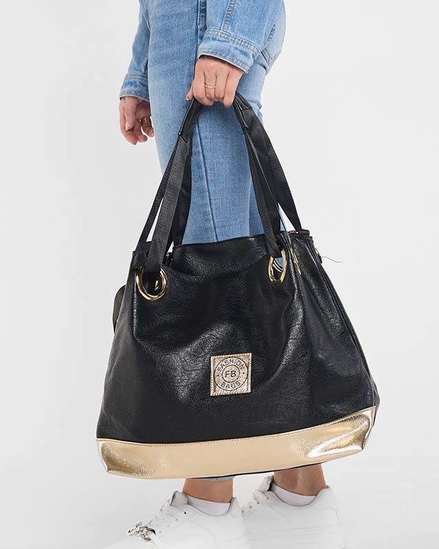 Velká černo-zlatá shopper taška pro ženy - Příslušenství