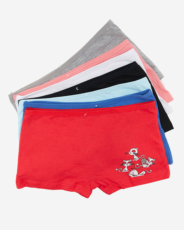 Vícebarevné dámské boxerky s potiskem 7 / bal VELIKOST PLUS - Spodní prádlo