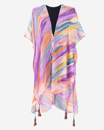 Vzorované dámské pareo ve fialové barvě - Oblečení