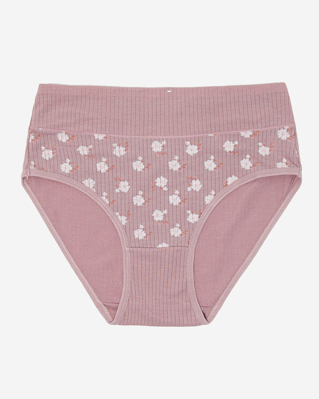Žebrované dámské kalhotky v růžové barvě. PLUS VELIKOST- Spodní prádlo