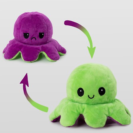 Zelená a fialová plyšová chobotnice - Hračky