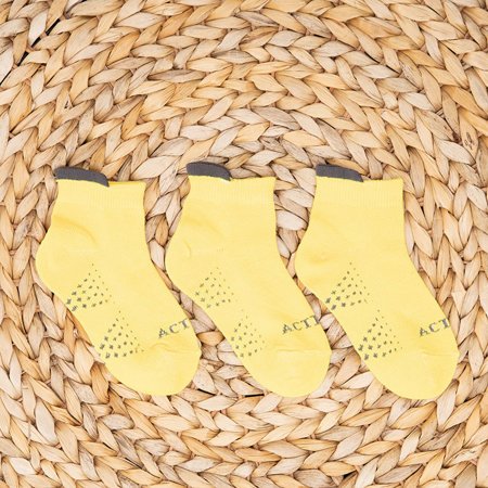 Žluté dětské ponožky 3 / balení - ponožky