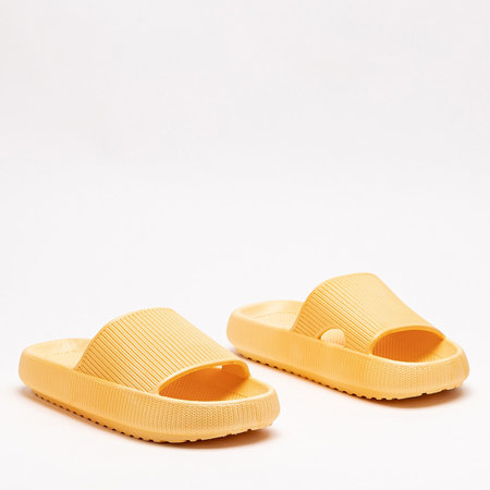 Žluté embosované gumové pantofle Olinda - Obuv