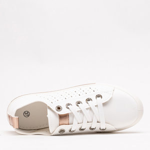 Andreiiny bílé a růžové prolamované tenisky - obuv
