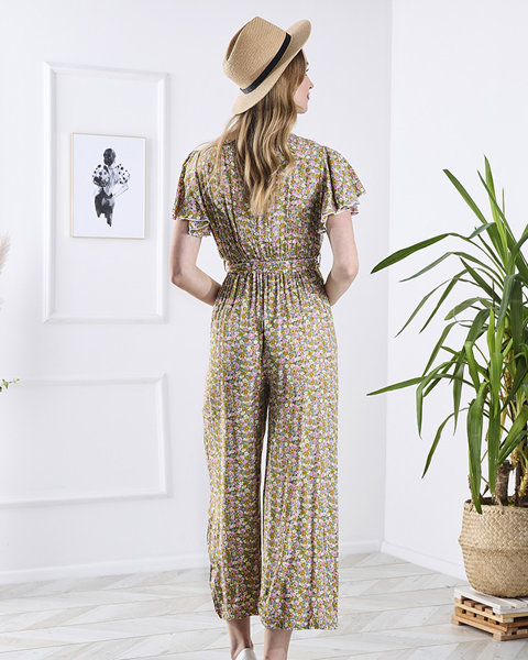 Barevný dámský dlouhý květovaný overal - Oblečení