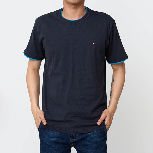 Bavlněné pánské tričko v tmavě modré barvě Clothing