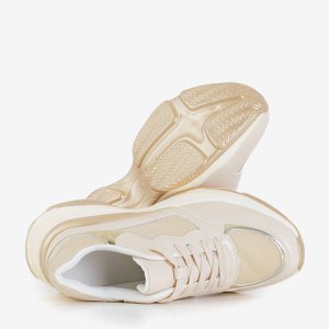 Béžová sportovní obuv se zlatými vložkami Amelina - Boty