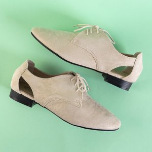 Béžové dámské boty s výřezy Fairy - obuv