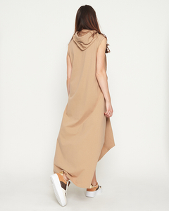 Béžové dámské mikinové šaty - Oblečení