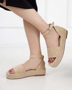 Béžové dámské sandály na platformě Sitra - obuv