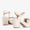 Béžové dámské sandály na postu Venis - obuv