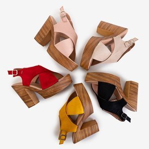 Béžové dámské sandály na vysokém sloupku Inga - Footwear