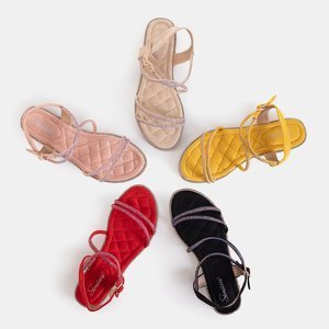 Béžové dámské sandály s kubickými zirkony Swirelli - obuv