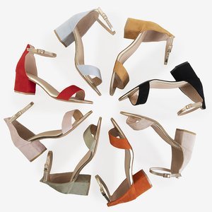 Béžové dámské sandály s nízkými podpatky Kamalia - Boty