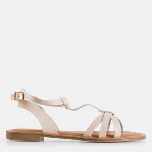 Béžové dámské sandály z ekologické kůže Tulir - obuv