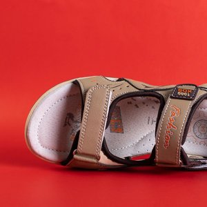 Béžové dětské sandály na suchý zip - Boty
