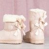 Béžové sněhové boty s luky Kylie - Obuv