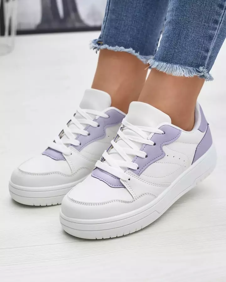 Bílá dámská sportovní obuv s fialovými vložkami Tercua- Obuv