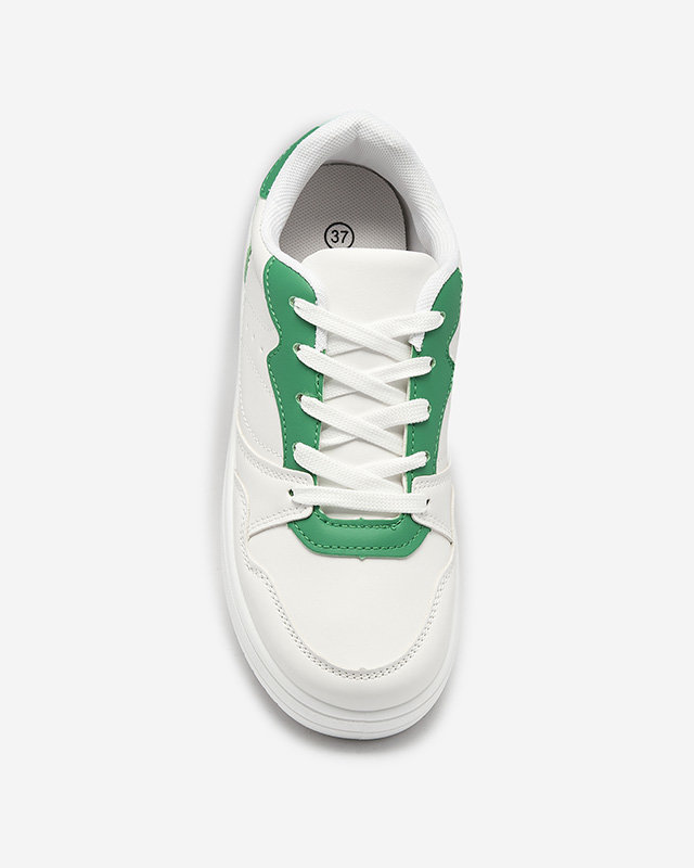 Bílá dámská sportovní obuv se zelenými vložkami Tercua- Obuv