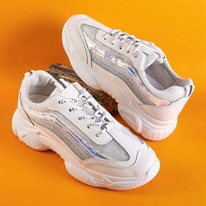Bílá sportovní obuv s holografickými vložkami Noyale - Obuv