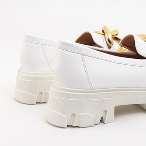 Bílé boty se zlatým ornamentem Lygia - Obuv