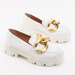 Bílé boty se zlatým ornamentem Lygia - Obuv