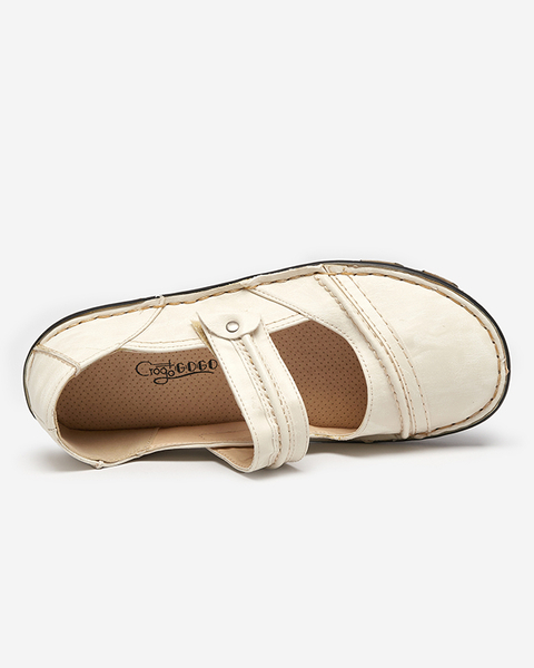 Bílé dámské boty na suchý zip Elgasi- Obuv