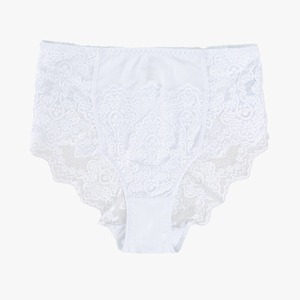 Bílé dámské kalhotky s krajkou PLUS VELIKOST - Spodní prádlo